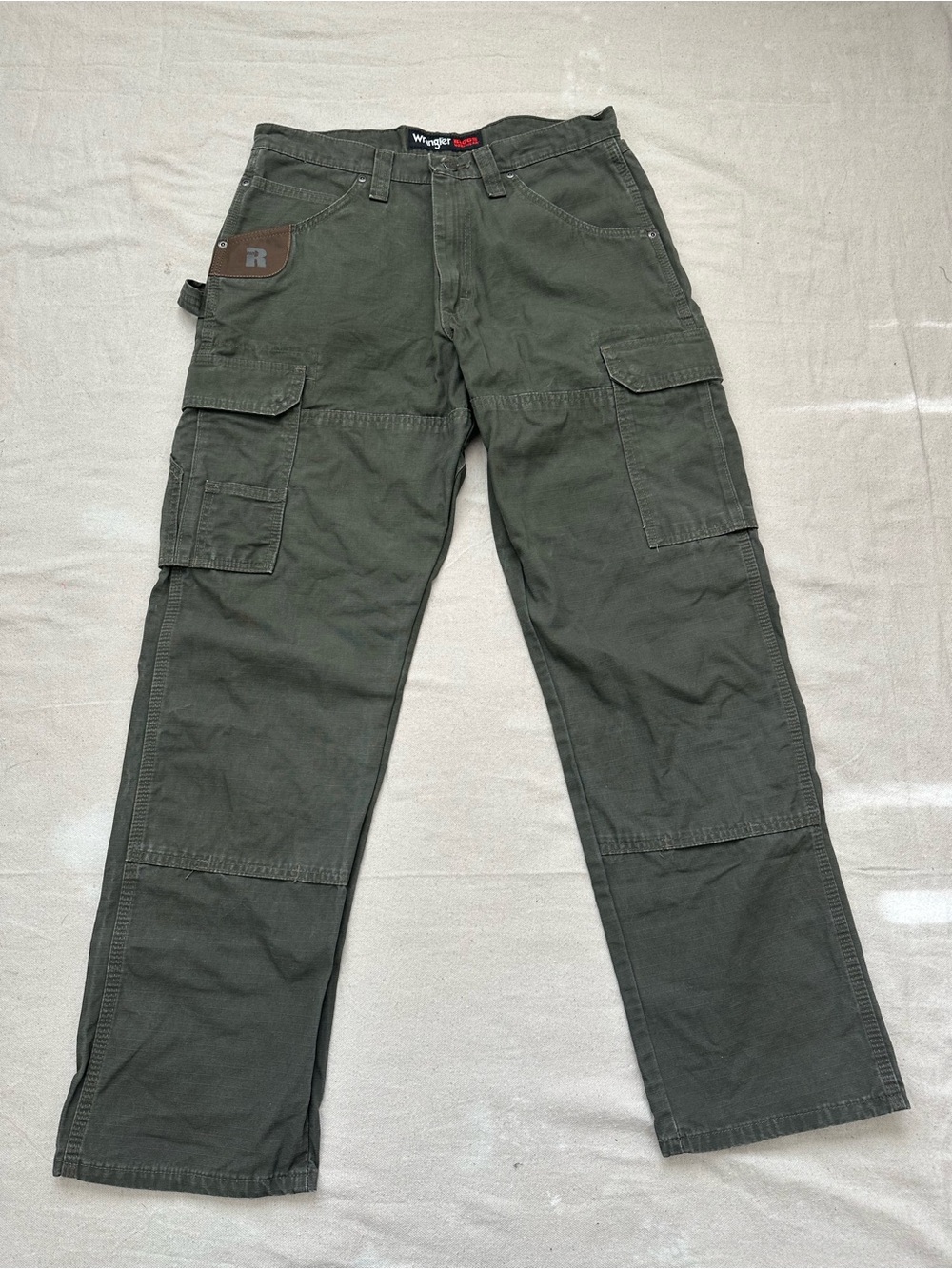 Wrangler RIGGS Workwear Olive Green Ripstop Cargo Work Utility Pants 32x32